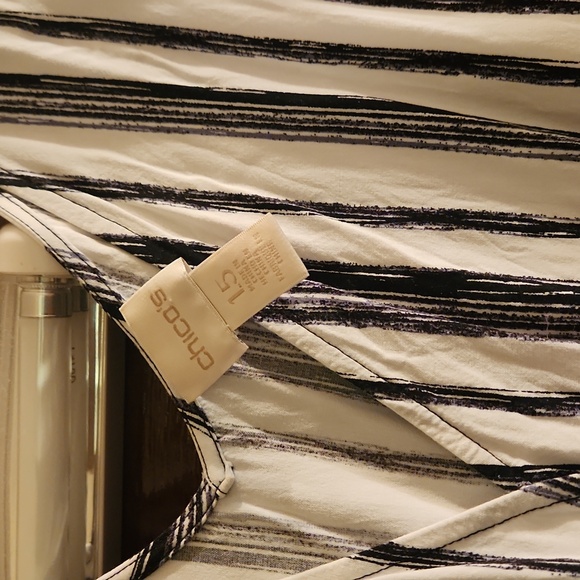 Chicos Black and White Striped Jumpsuit - Picture 3 of 3